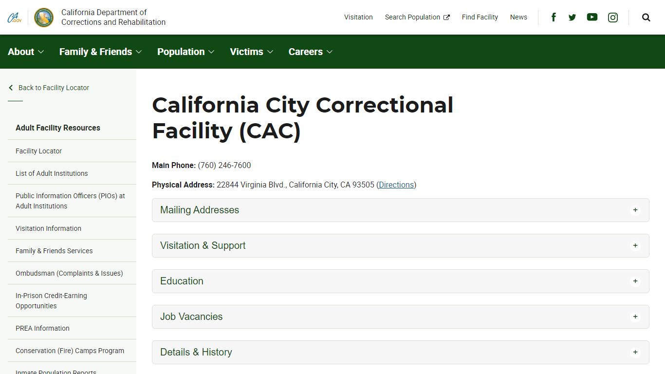 California City Correctional Facility (CAC) - CDCR