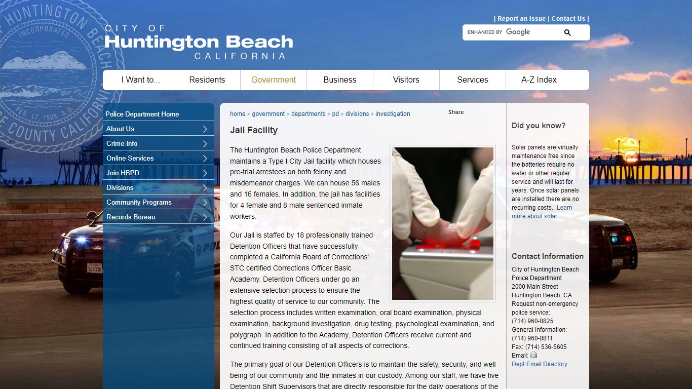 City of Huntington Beach, CA - Jail Facility